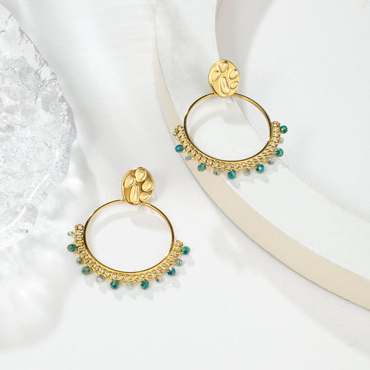 Boucles d'oreilles pierre verte