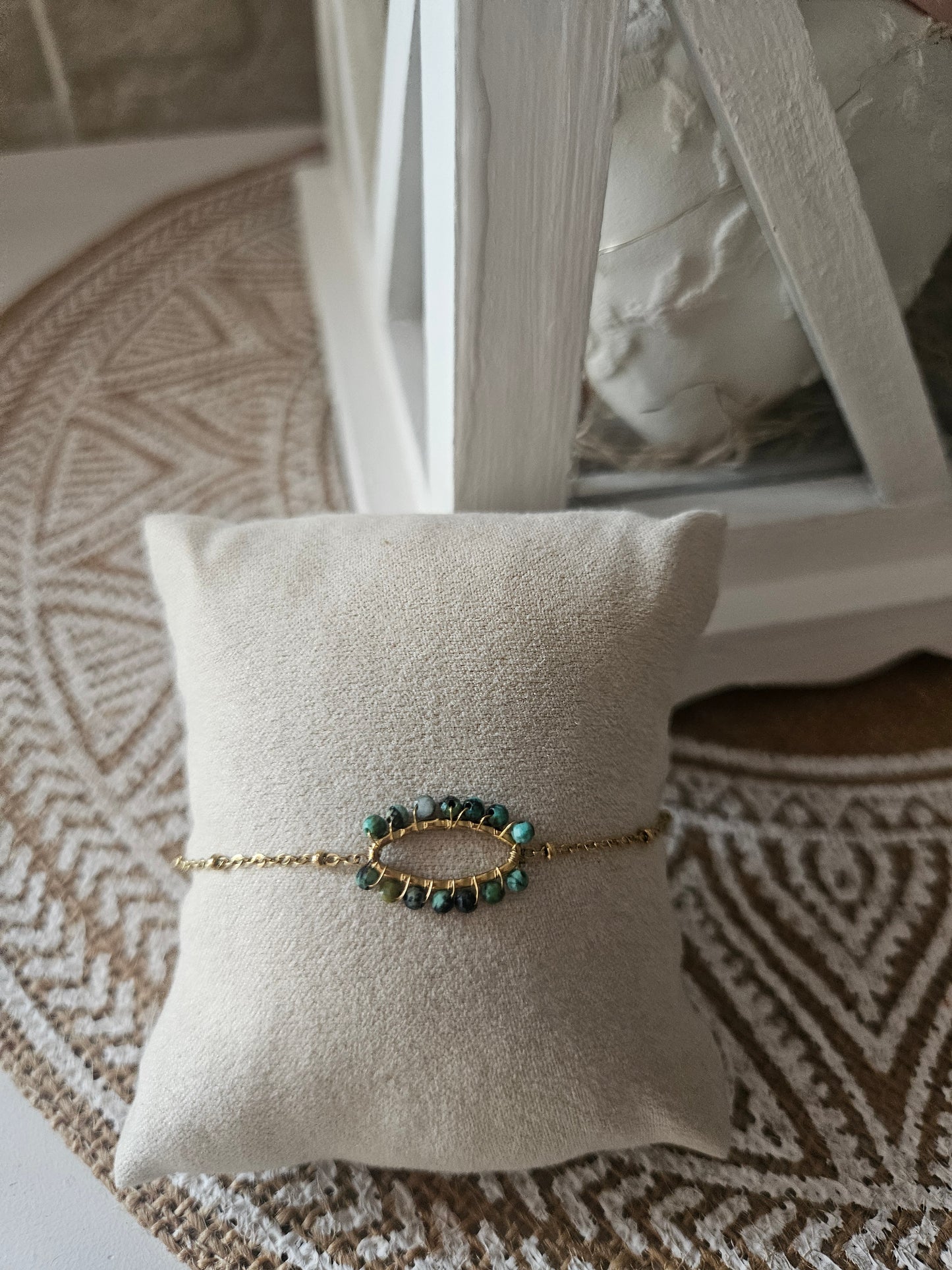 Bracelet fin perle verte