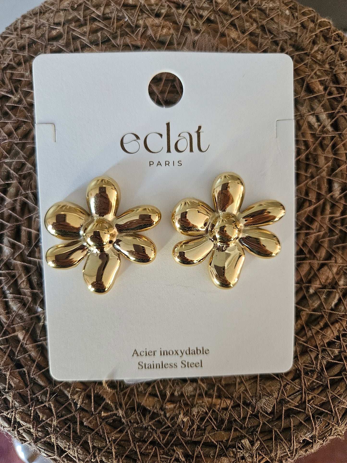 Boucles d'oreilles fleur doré