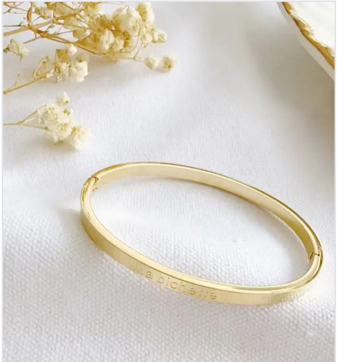 Bracelet jonc message "Ma bichette?