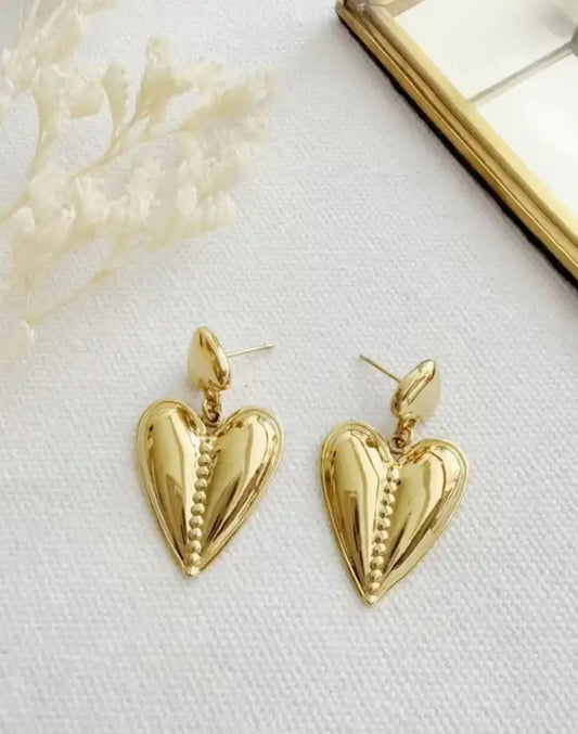Boucles d'oreilles pendantes coeur