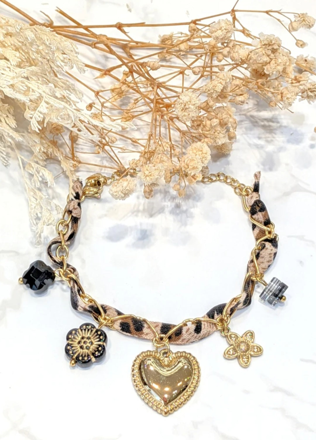 Bracelet breloques léopard