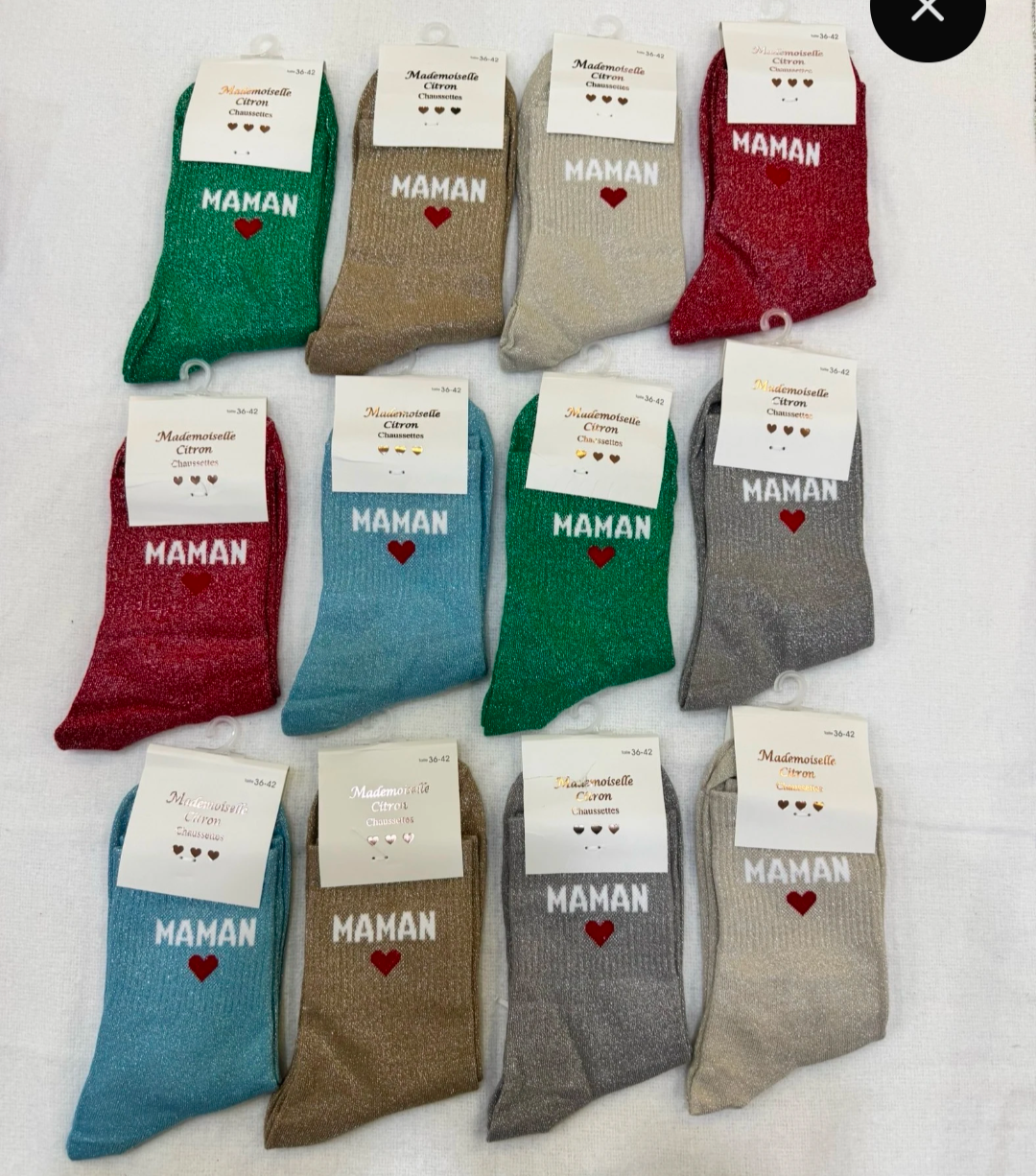 Chaussettes à paillettes "maman"