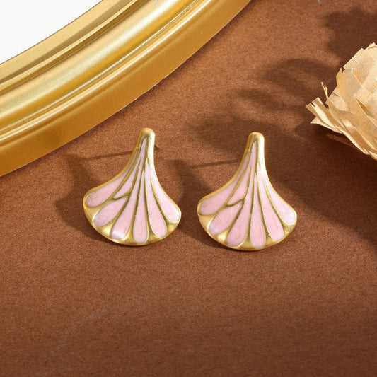 Boucles d'Oreilles Dorées Ginkgo