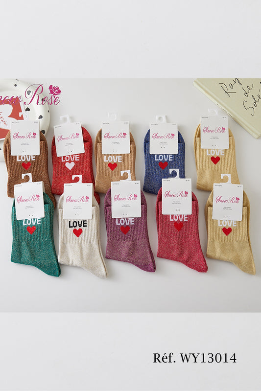 Chaussettes à paillettes love