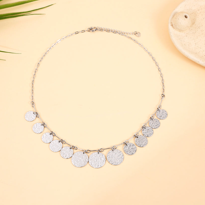 Collier chaîne médaillons martelés
