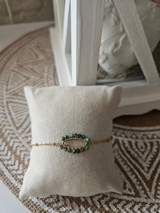 Bracelet fin perle verte