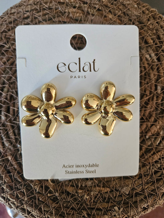 Boucles d'oreilles fleur doré