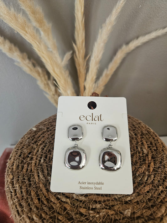 Boucles d'oreilles carré pendant