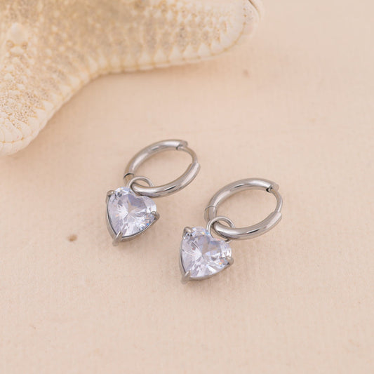Boucles d'oreilles pendantes cœur
