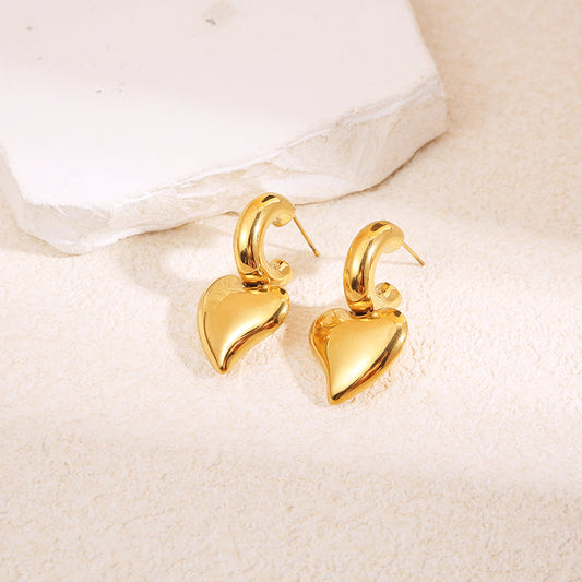 Boucles d'oreilles pendantes coeur