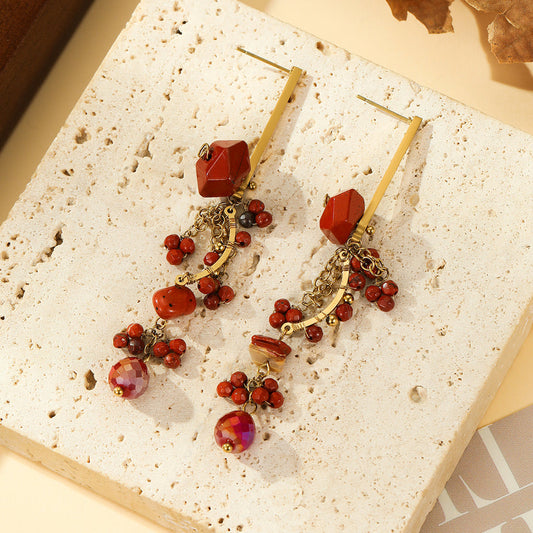 Boucles d'oreilles pendantes perles