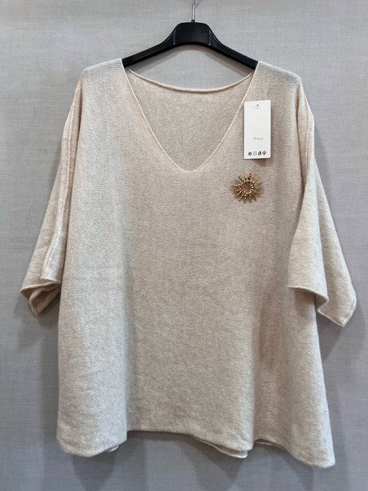 Pull broche soleil