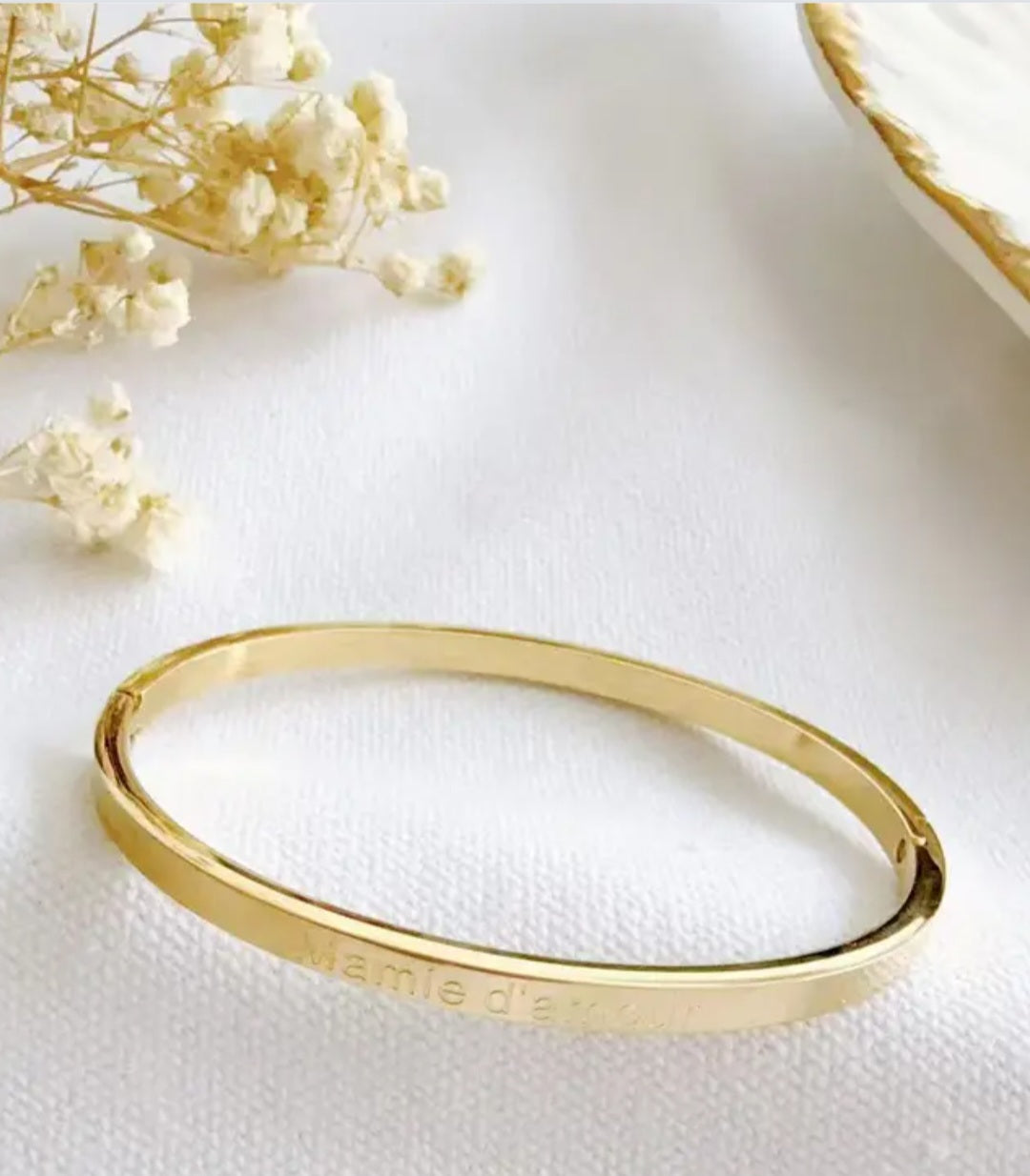 Bracelet jonc message "Mamie d'amour"