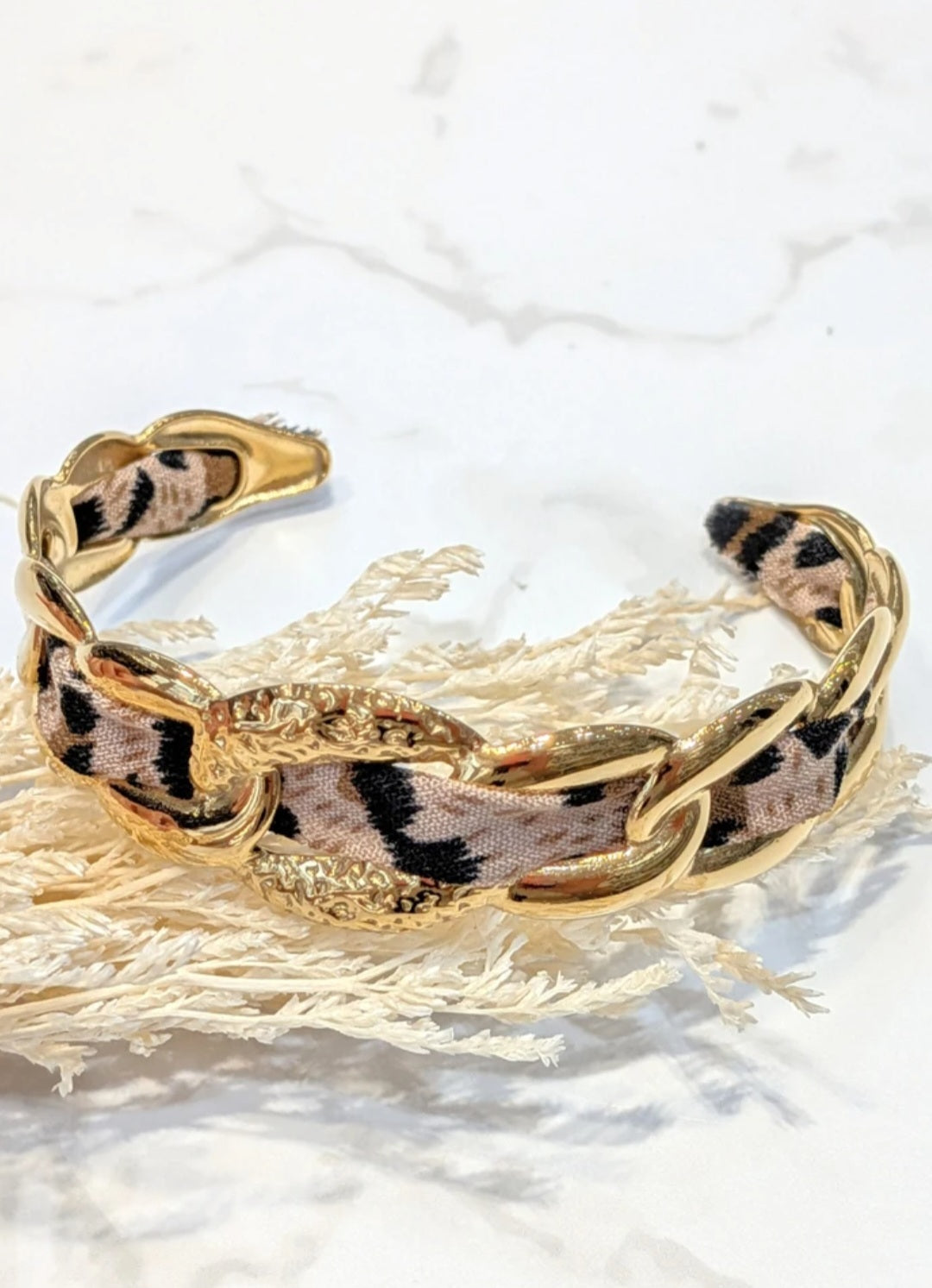 Bracelet jonc léopard