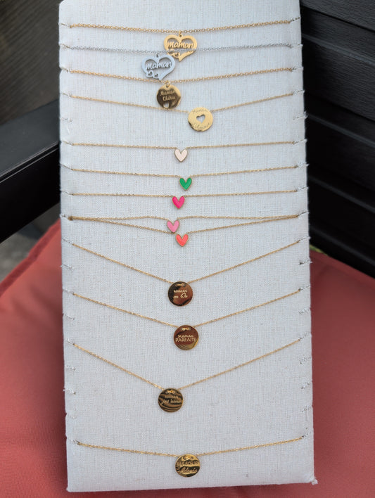 Collier coeur ou message