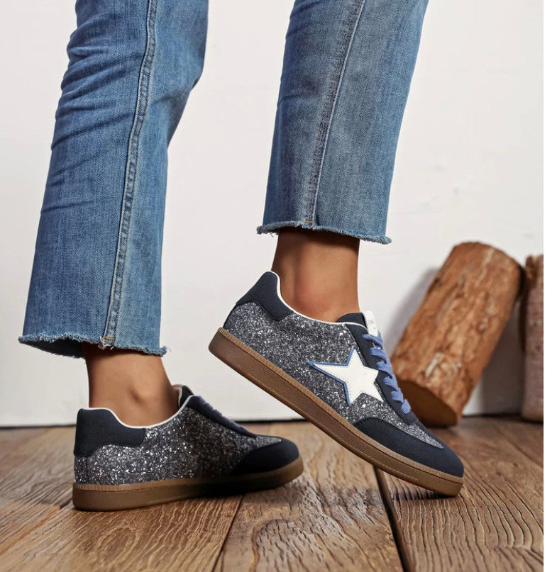 Baskets marine et strass