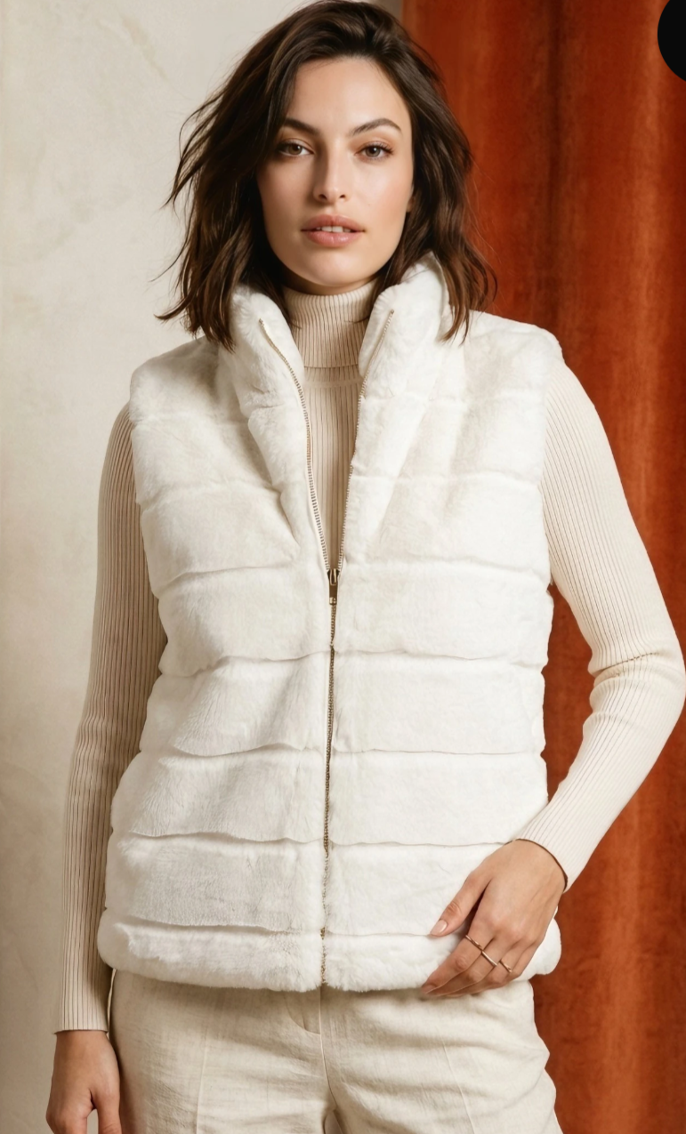 Gilet fourrure sans manches taille 42-46