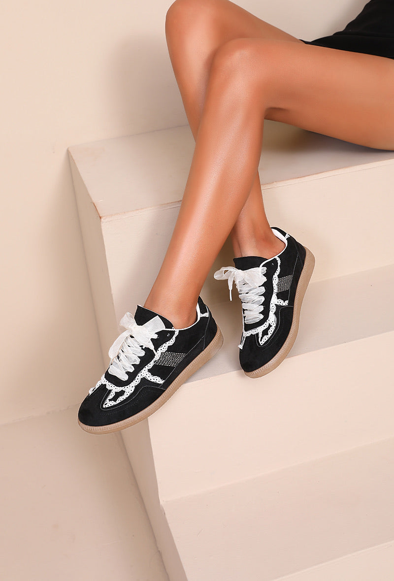 Basket en dentelle noires