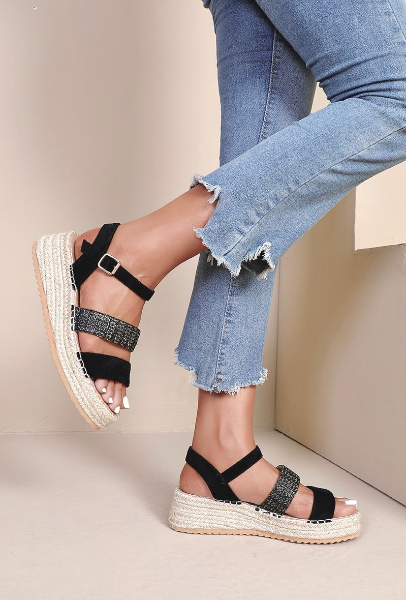 Sandales espadrilles noires