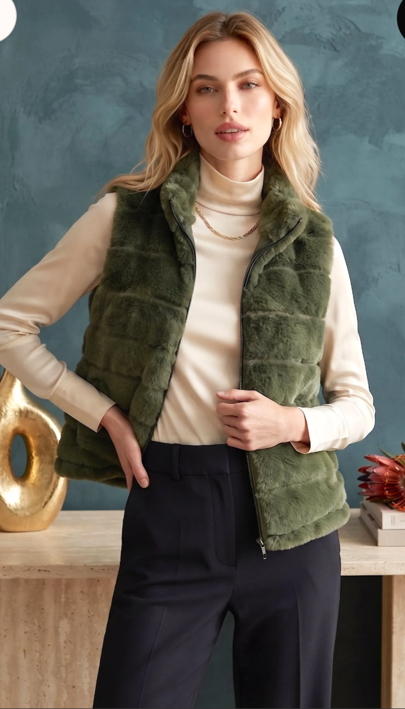 Gilet fourrure sans manches taille 48-54