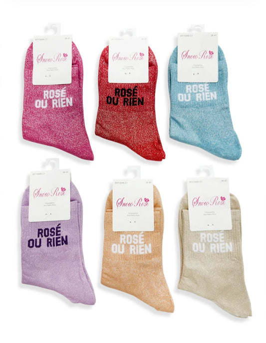 Chaussettes à paillettes" rosé ou rien"