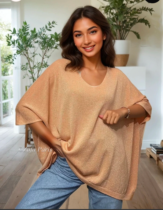 Pull oversize en lurex