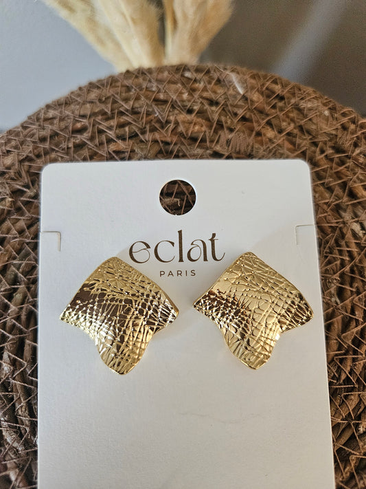 Boucles d'oreilles carré brossé